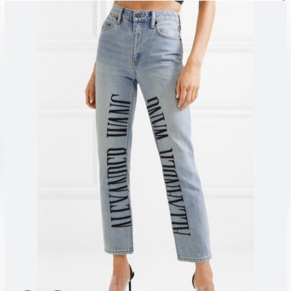 Alexander Wang Denim - Womens Alexander Wang Blue (Item-79) Cult Straight Leg High-Rise Denim Jeans 25